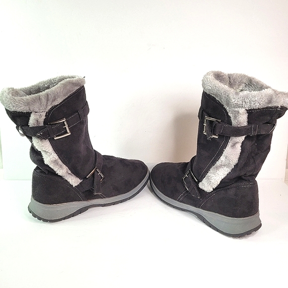 Itasca heather womens winter boots suede like exterior faux fur lining s… - Picture 3 of 10